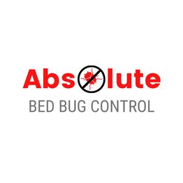 "Absolute Bed Bug Control logo with a crossed-out bed bug graphic in the center."