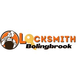 Logo of Locksmith Bolingbrook with a lock and a person holding a wrench.