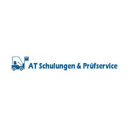 Logo: AT Schulungen & Prüfservice mit Gabelstapler-Icon.