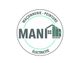 Logo de MANI RENOV', entreprise de maçonnerie, peinture et électricité avec icône de maison.