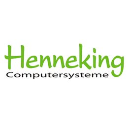 Logo mit grünem "Henneking" und schwarzem "Computersysteme" Schriftzug auf weißem Hintergrund.