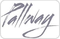 "Graues, stilvolles Logo mit dem Wort 'Pallway' in geschwungener Schrift auf weißem Hintergrund."