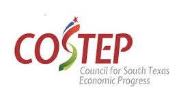 COSTEP logo with colorful swoosh and star, text reads "Council for South Texas Economic Progress."