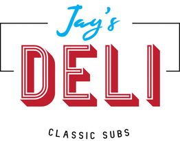 "Jay's Deli logo with 'Classic Subs' text below in red and blue lettering."