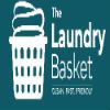 Logo of "The Laundry Basket" with a laundry basket graphic, labeled "Clean. Fast. Friendly."