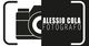 Logo con fotocamera e testo: Alessio Cola, Fotografo. Design in bianco e nero.