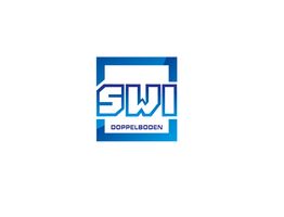 Logo von SWI Doppelboden in Blau und Weiß, quadratisch mit Text "DOPPELBODEN" darunter.
