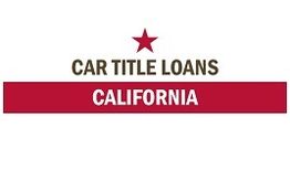"Car Title Loans California" text with red star and bar design.