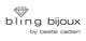 Logo mit Diamantgrafik, Text "bling bijoux by beate cadien".