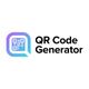 QR Code Generator logo with a purple-blue gradient speech bubble and QR code inside.