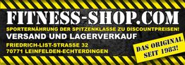 Fitness-Shop.com Banner: Sporternährung, Versand, Lagerverkauf in Leinfelden-Echterdingen, seit 1983.