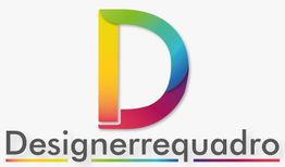 Logo con lettera "D" multicolore e scritta "Designerrequadro" su sfondo bianco.