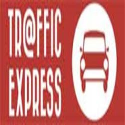 Texto "Traffic Express" y un icono de coche en fondo rojo.
