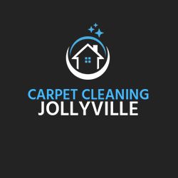 Logo with a house icon and text: "Carpet Cleaning Jollyville" on a dark background.