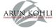 Logo mit Text: "Arun Kohli, Executive Coach | Intercultural Trainer"; graues Symbol im Hintergrund.