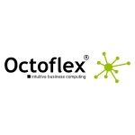 Logo mit der Aufschrift "Octoflex" und einem grünen, netzförmigen Symbol rechts daneben.