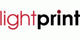 Logo mit dem Wort "lightprint", "light" in Rot, "print" in Schwarz. Punkt auf dem i rot.
