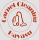 Red vacuum icon with "Carpet Cleaning Havasu" text in a circular design.