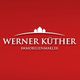Rotes Logo von Werner Küther Immobilienmakler mit weißem Schriftzug und Haussymbol.