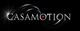 Schwarzer Hintergrund mit "CASAMOTION"-Schriftzug in silberner Optik, roter Punkt im Buchstaben "O".
