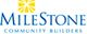 Logo of Milestone Community Builders with a yellow sunburst icon.
