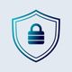 Shield icon with a padlock symbol, representing security or protection.
