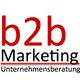 Schriftzug: "b2b Marketing Unternehmensberatung" in Rot und Schwarz auf weißem Hintergrund.