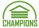 Green "CHAMPIONS" logo with a house-like design above the text.