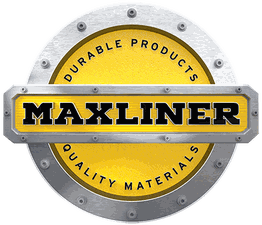 Maxliner logo with "Durable Products, Quality Materials" on a circular, metallic yellow background.