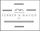 Texto elegante "FERRER & MAYOR" con líneas decorativas.