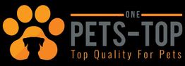 Logo avec empreinte de patte orange et texte "Pets-Top, Top Quality for Pets".