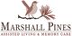 Logo: A bird on a pine branch above text "Marshall Pines Assisted Living & Memory Care".