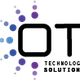 Logo di "OT Technology Solutions" con cerchi blu e viola a sinistra delle lettere.