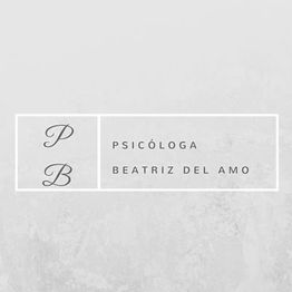 Logo gris con las iniciales "PB" y texto "Psicóloga Beatriz del Amo".