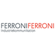 Ferroni Ferroni Logo mit dem Text "Industriekommunikation" darunter.