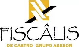 Logo de Fiscalis con texto: "De Castro Grupo Asesor" y un diseño geométrico en amarillo.
