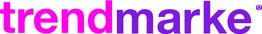 "Logo mit dem Schriftzug 'trendmarke' in pink-lila Farbverlauf, stilvoll und modern gestaltet."