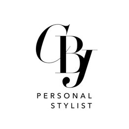 Logotipo con letras "CBJ" y texto "Personal Stylist" en negro sobre fondo blanco.