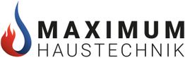 Logo von Maximum Haustechnik mit blauer und roter Flamme links neben dem Firmennamen.