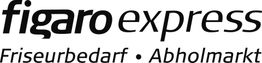 Schwarz-weißer Schriftzug: "figaro express Friseurbedarf • Abholmarkt".