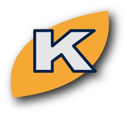 Gelbes Blatt mit großem, blau umrandetem Buchstaben "K" in der Mitte.