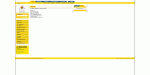 Gelbe und weiße Webseite mit Menüleiste links, Logo oben links und Textmitte.