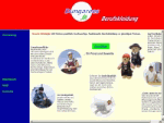 Website-Design mit Bildern von Menschen in verschiedenen Landschaften und Infotext in Deutsch.