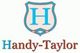 Logo mit einem blauen "H" in einem Wappen, darunter der Text "Handy-Taylor".