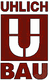 Logo: Oben "Uhlich", unten "Bau", in der Mitte ein stilisiertes "U" in rot.