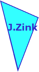 Dreieck mit hellblauer Füllung und dem Text "J. Zink" in der Mitte.