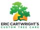 Logo with a green tree silhouette over an orange semi-circle, text reads "Eric Cartwright's Custom Tree Care."