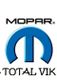 Logo de Mopar con una "M" azul y texto "Total Vik".