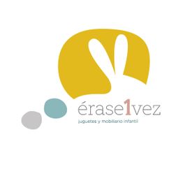 Logotipo con un conejo estilizado y texto: "érase1vez, juguetes y mobiliario infantil".