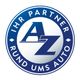 Blaues Logo mit "AZ" in der Mitte und dem Text: "Ihr Partner rund ums Auto" im Kreis.